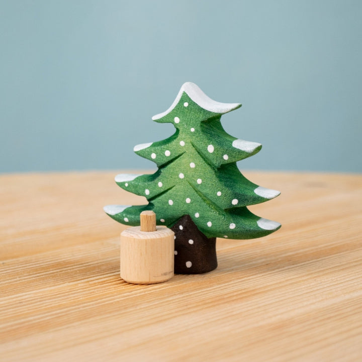 BumbuToys Wooden Celebration Ring Decoration - Festive Tree - Christmas-themed Birthday Ring Figure from Australia