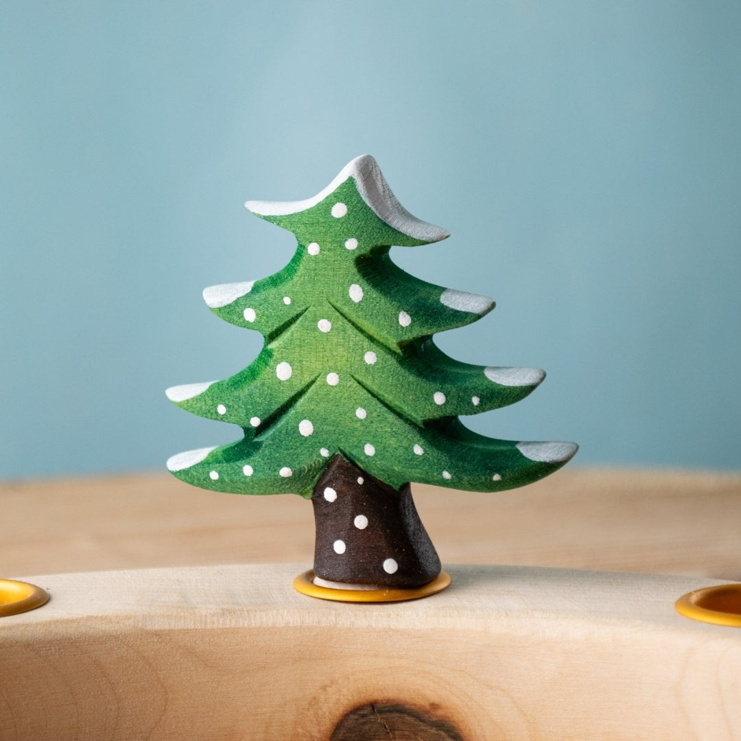 BumbuToys Wooden Celebration Ring Decoration - Festive Tree - Christmas-themed Birthday Ring Figure from Australia