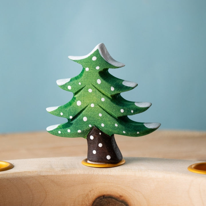 BumbuToys Wooden Celebration Ring Decoration - Festive Tree - Christmas-themed Birthday Ring Figure from Australia