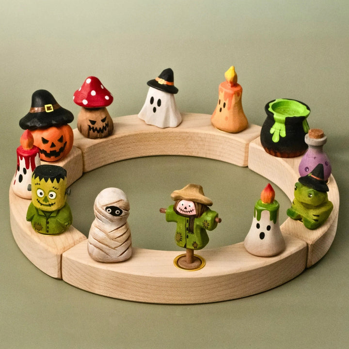 Bumbu Toys Halloween Wooden Celebration Ring Decorative Figures - Online, Australia
