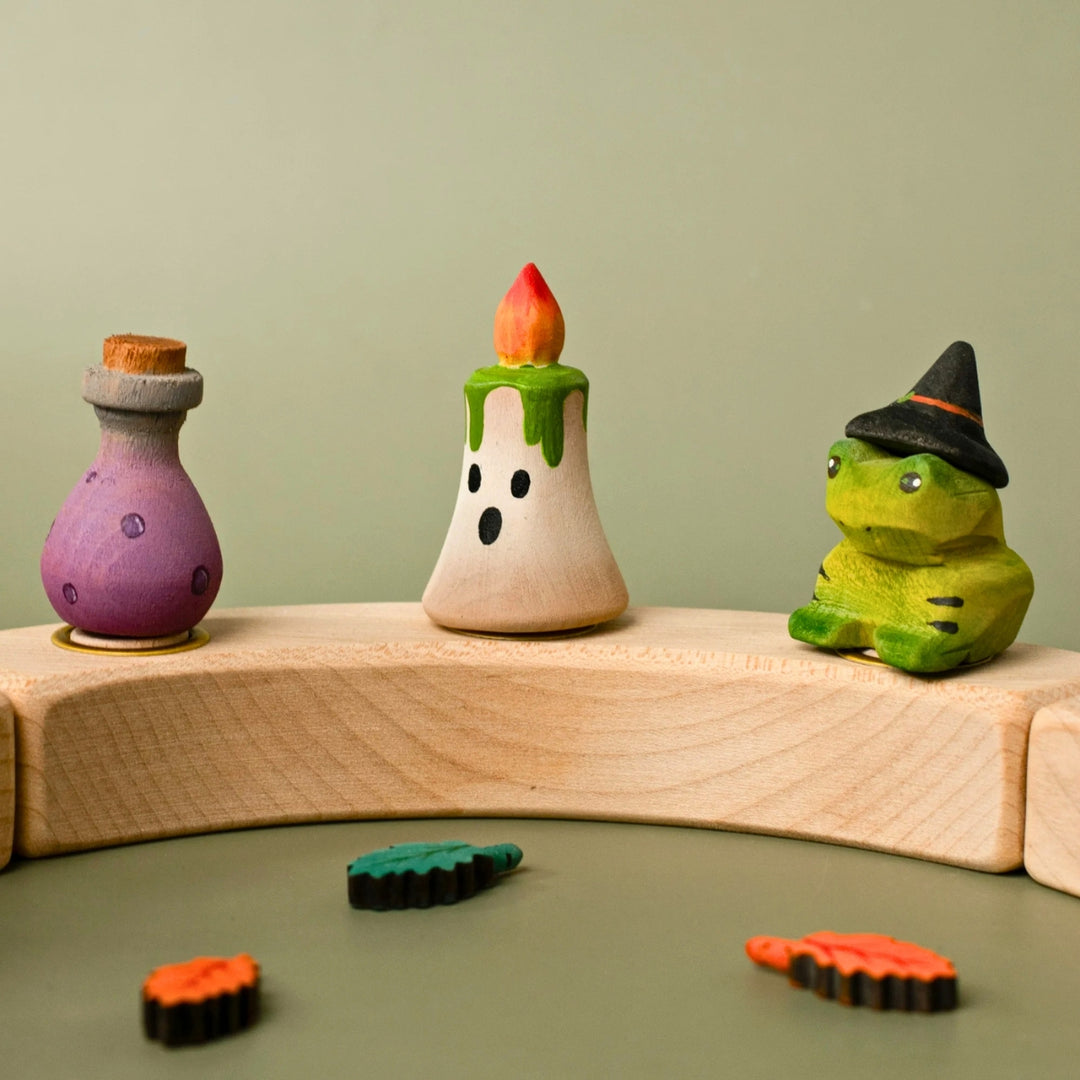BumbuToys Wooden Celebration Ring Decoration - Magic Candle - Green - Online, Australia