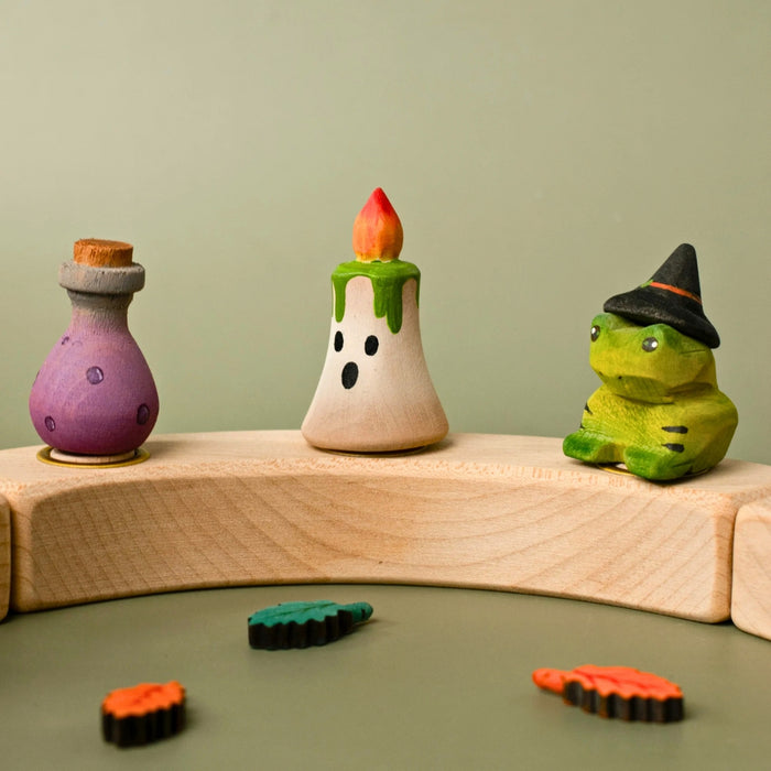 BumbuToys Wooden Celebration Ring Decoration - Magic Candle - Green - Online, Australia