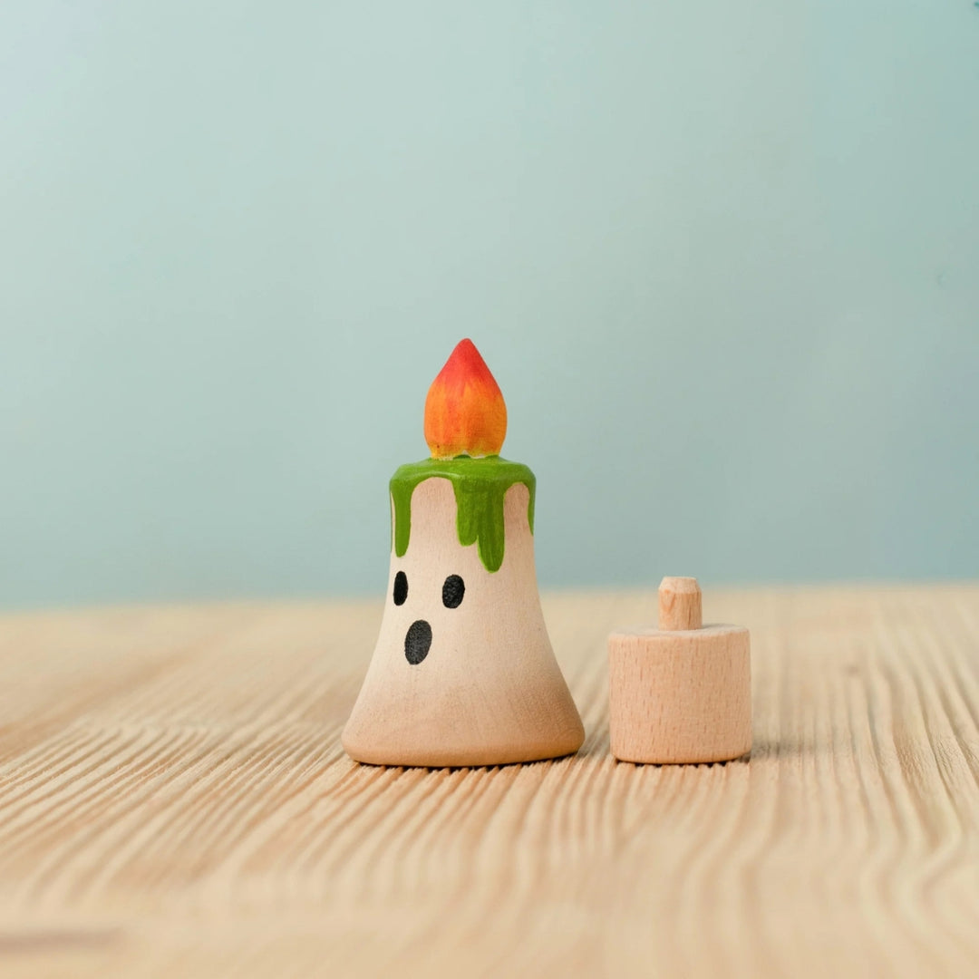 BumbuToys Wooden Celebration Ring Decoration - Magic Candle - Green - Online, Australia