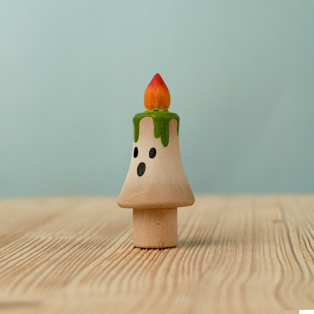 BumbuToys Wooden Celebration Ring Decoration - Magic Candle - Green - Online, Australia