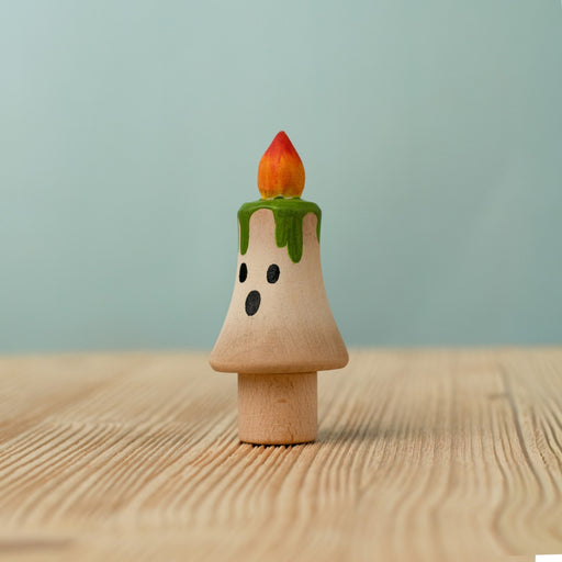 BumbuToys Wooden Celebration Ring Decoration - Magic Candle - Green - Online, Australia