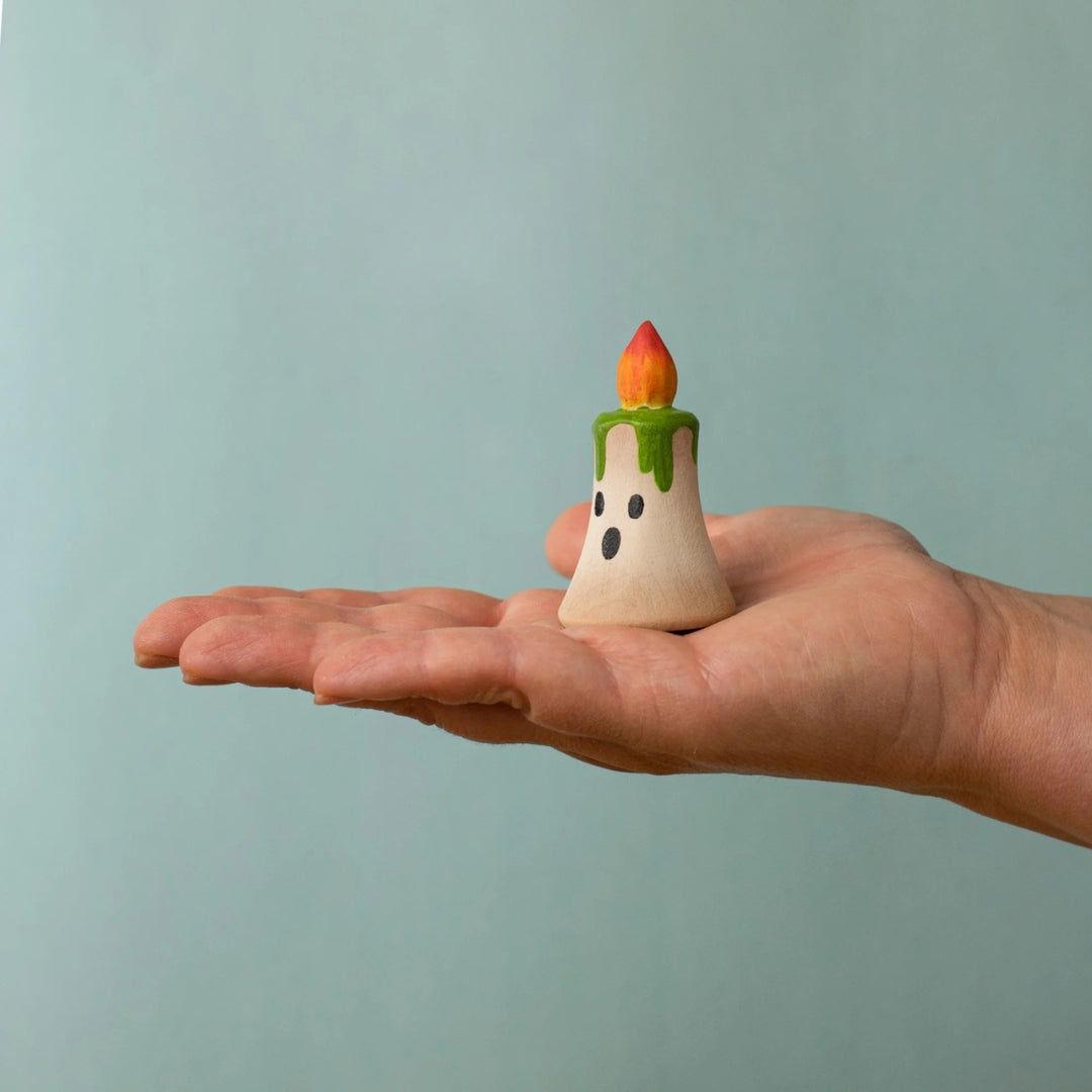 BumbuToys Wooden Celebration Ring Decoration - Magic Candle - Green - Online, Australia