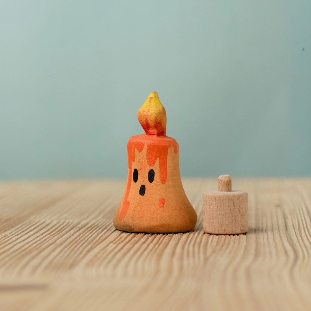 BumbuToys Wooden Celebration Ring Decoration - Magic Candle - Orange - Online, Australia