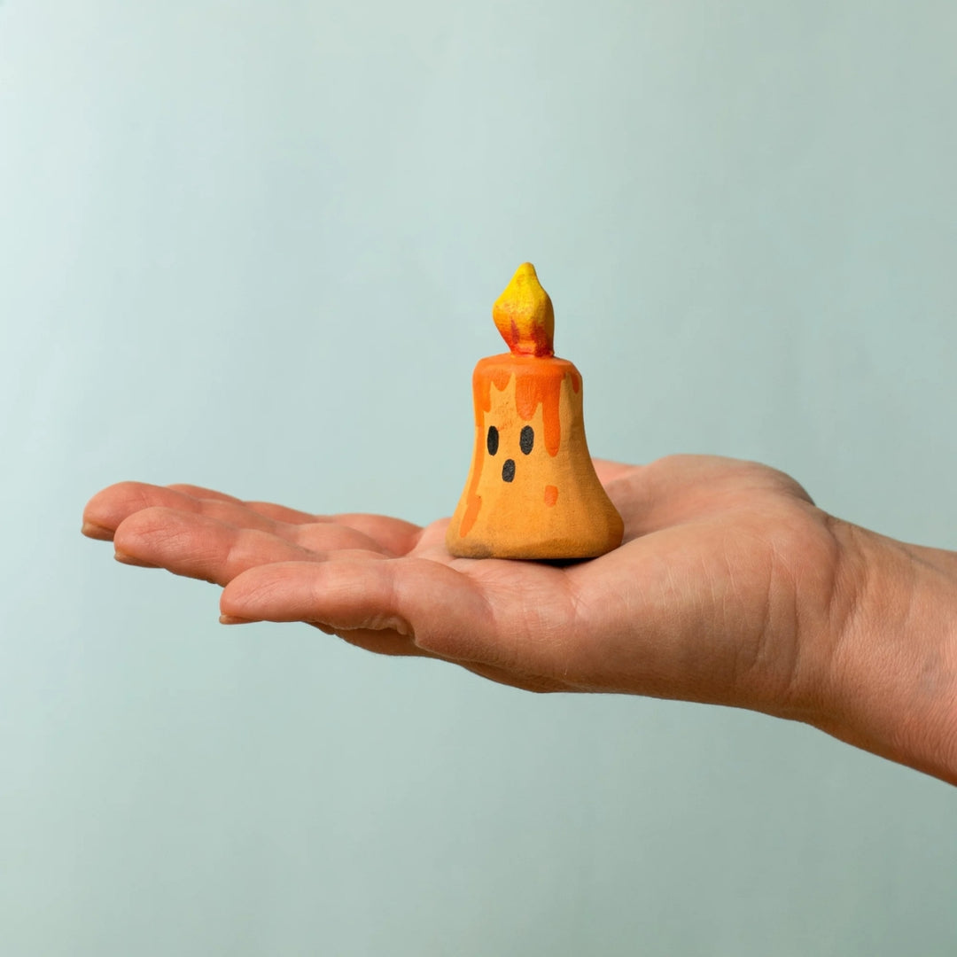 BumbuToys Wooden Celebration Ring Decoration - Magic Candle - Orange - Online, Australia