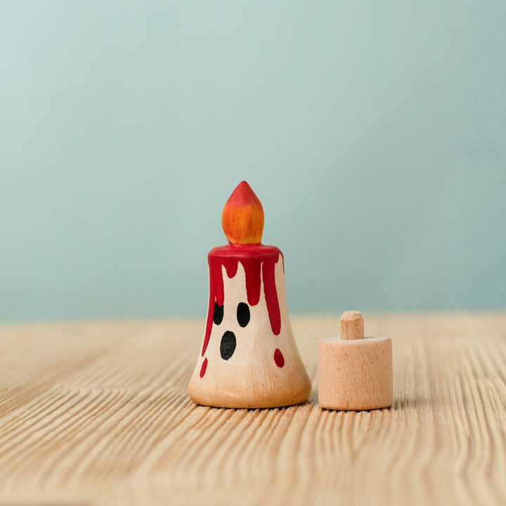 BumbuToys Wooden Celebration Ring Decoration - Magic Candle - Red - Online, Australia