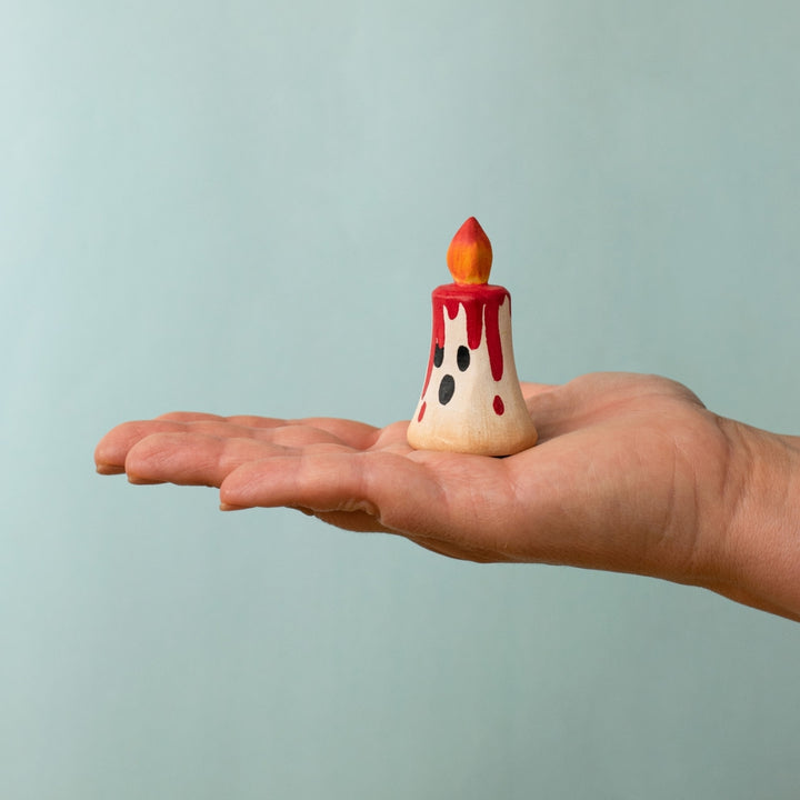 BumbuToys Wooden Celebration Ring Decoration - Magic Candle - Red - Online, Australia
