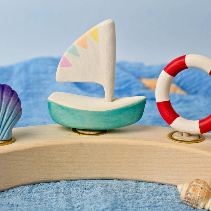 BumbuToys Wooden Celebration Ring Decoration - Sailboat - Online, Australia