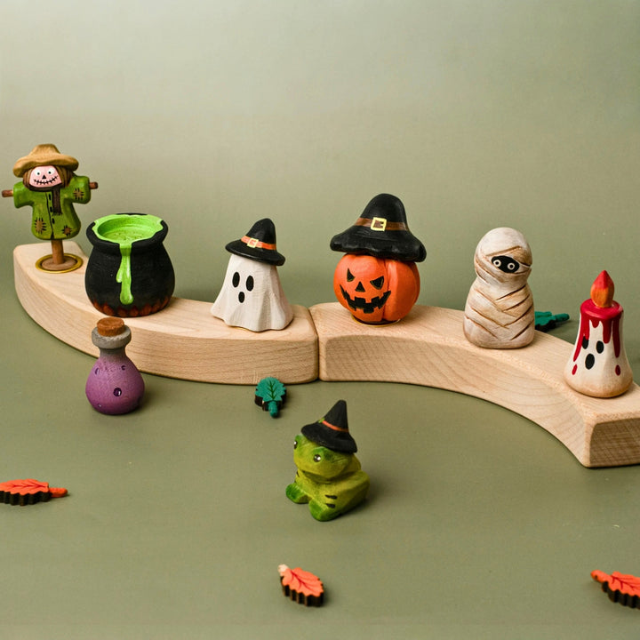 Bumbu Toys Halloween Wooden Celebration Ring Decorative Figures - Online, Australia