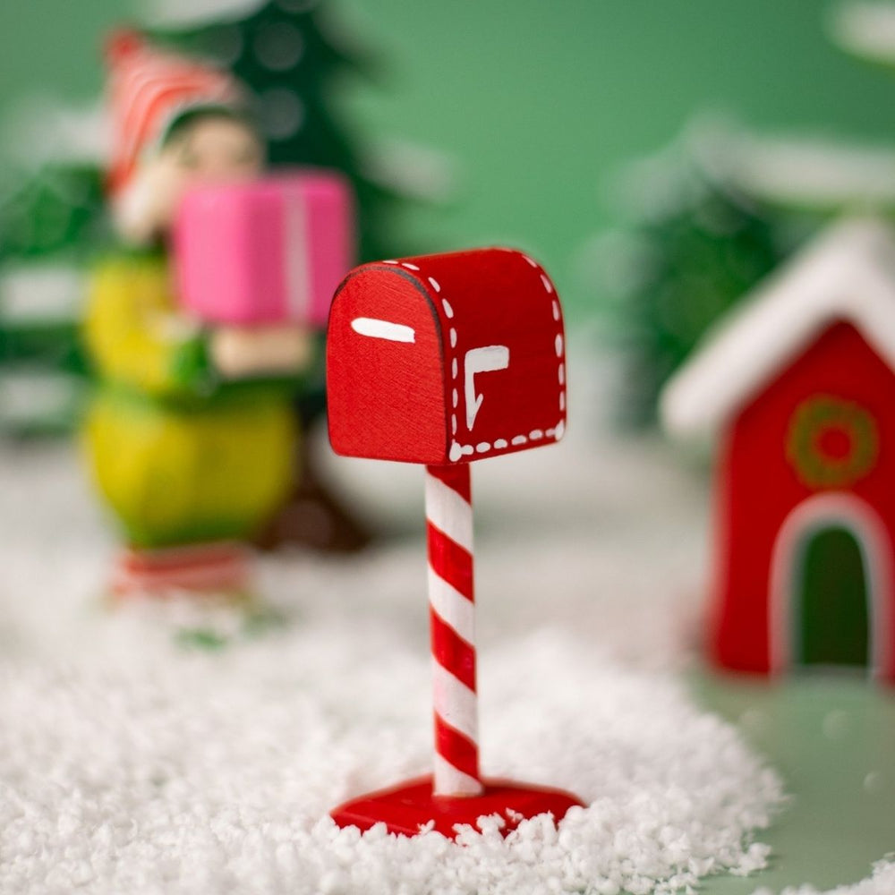 BumbuToys Wooden Christmas Figure - Santa’s Mailbox for Small World Play from Australia