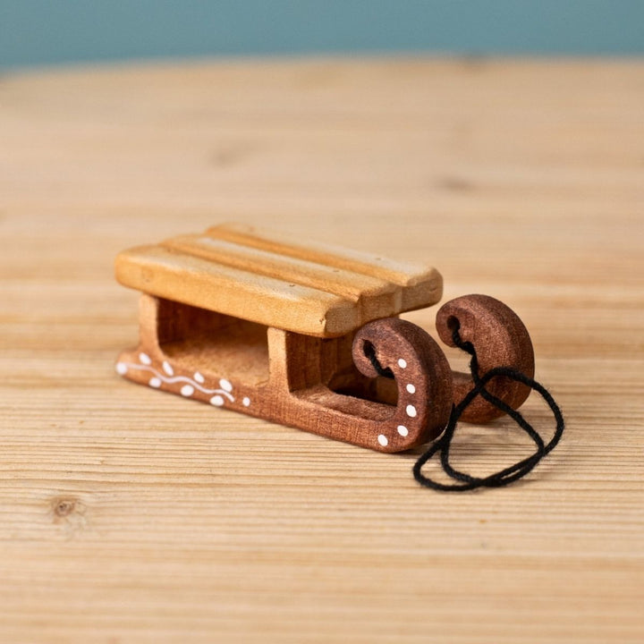 BumbuToys Wooden Christmas Figure - Sledge for Small World Play from Australia