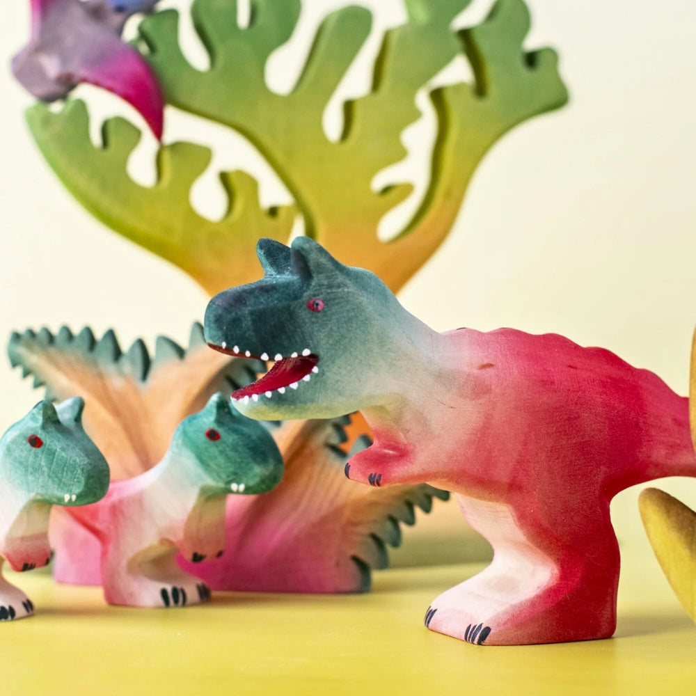 BumbuToys Wooden Dinosaur - Carnotaurus for Small World Play from Australia