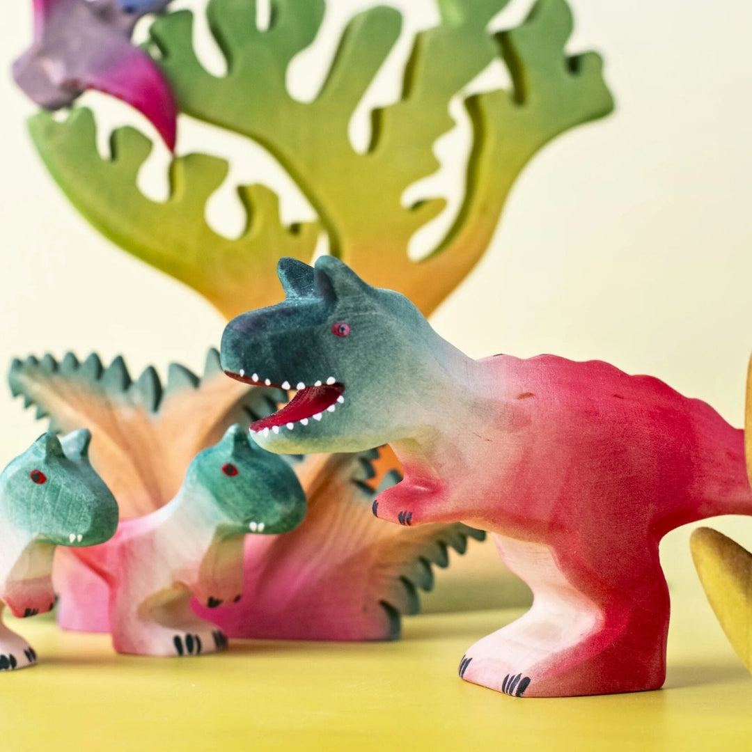 BumbuToys Wooden Dinosaur - Carnotaurus for Small World Play from Australia
