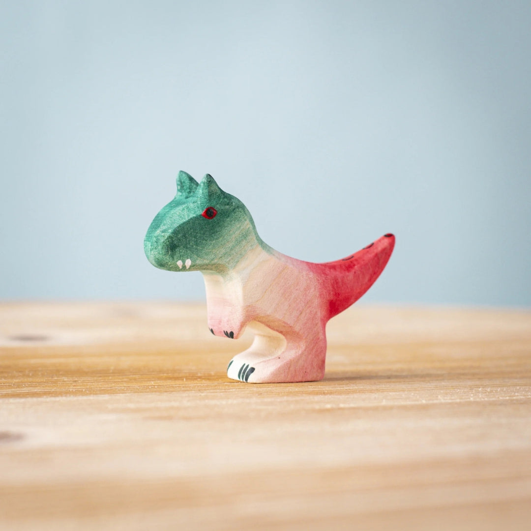 BumbuToys Wooden Dinosaur - Carnotaurus Baby for Small World Play from Australia