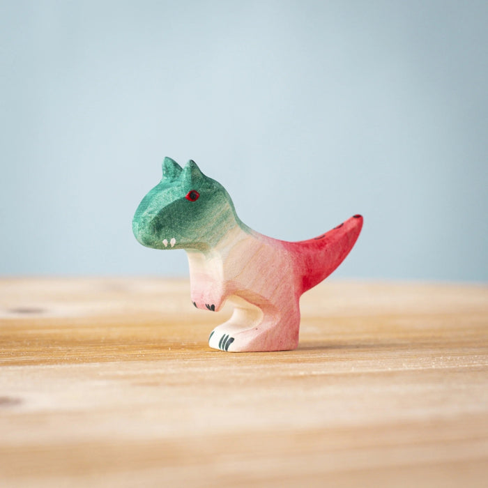 BumbuToys Wooden Dinosaur - Carnotaurus Baby for Small World Play from Australia