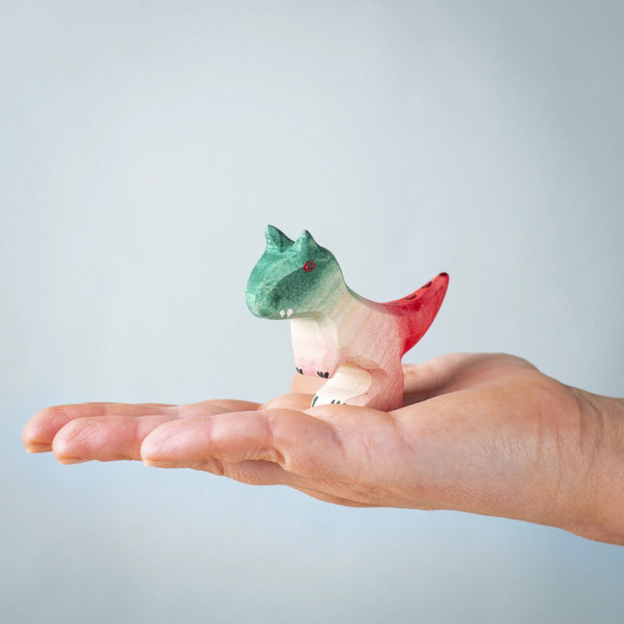 BumbuToys Wooden Dinosaur - Carnotaurus Baby for Small World Play from Australia