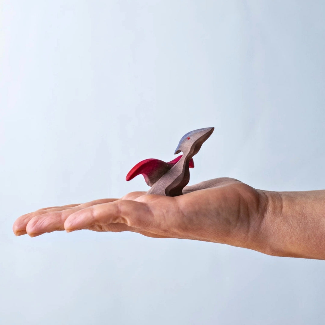 BumbuToys Wooden Dinosaur - Pteranodon Baby for Small World Play from Australia