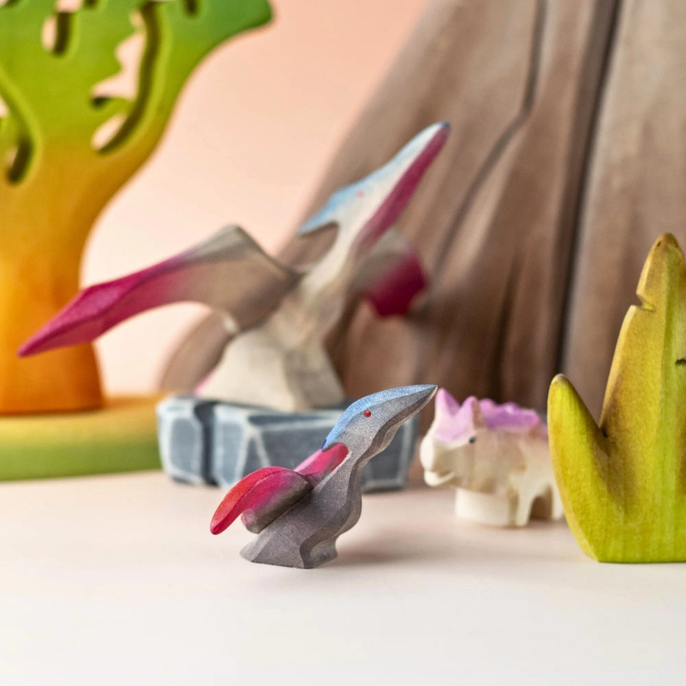 BumbuToys Wooden Dinosaur - Pteranodon Baby for Small World Play from Australia