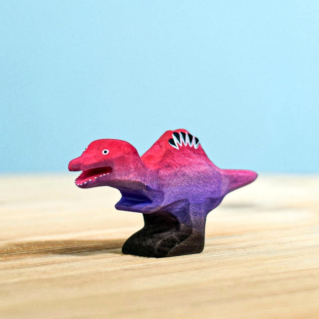 BumbuToys Handcrafted Wooden Dinosaur Spinosaurus Baby for Small World Play from Australia