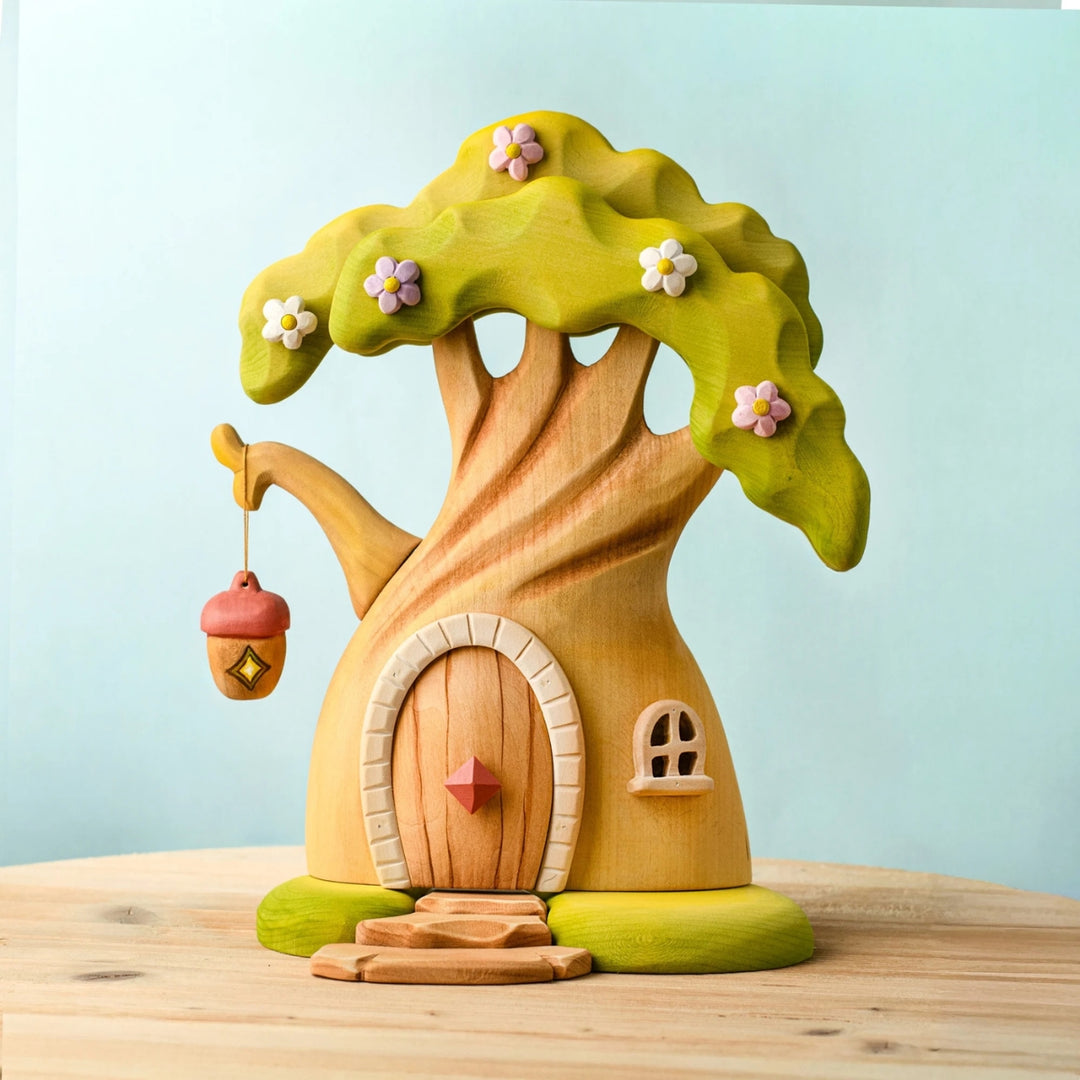 BumbuToys Wooden Enchanted Tree House Set for Small World Play - Online, Australia