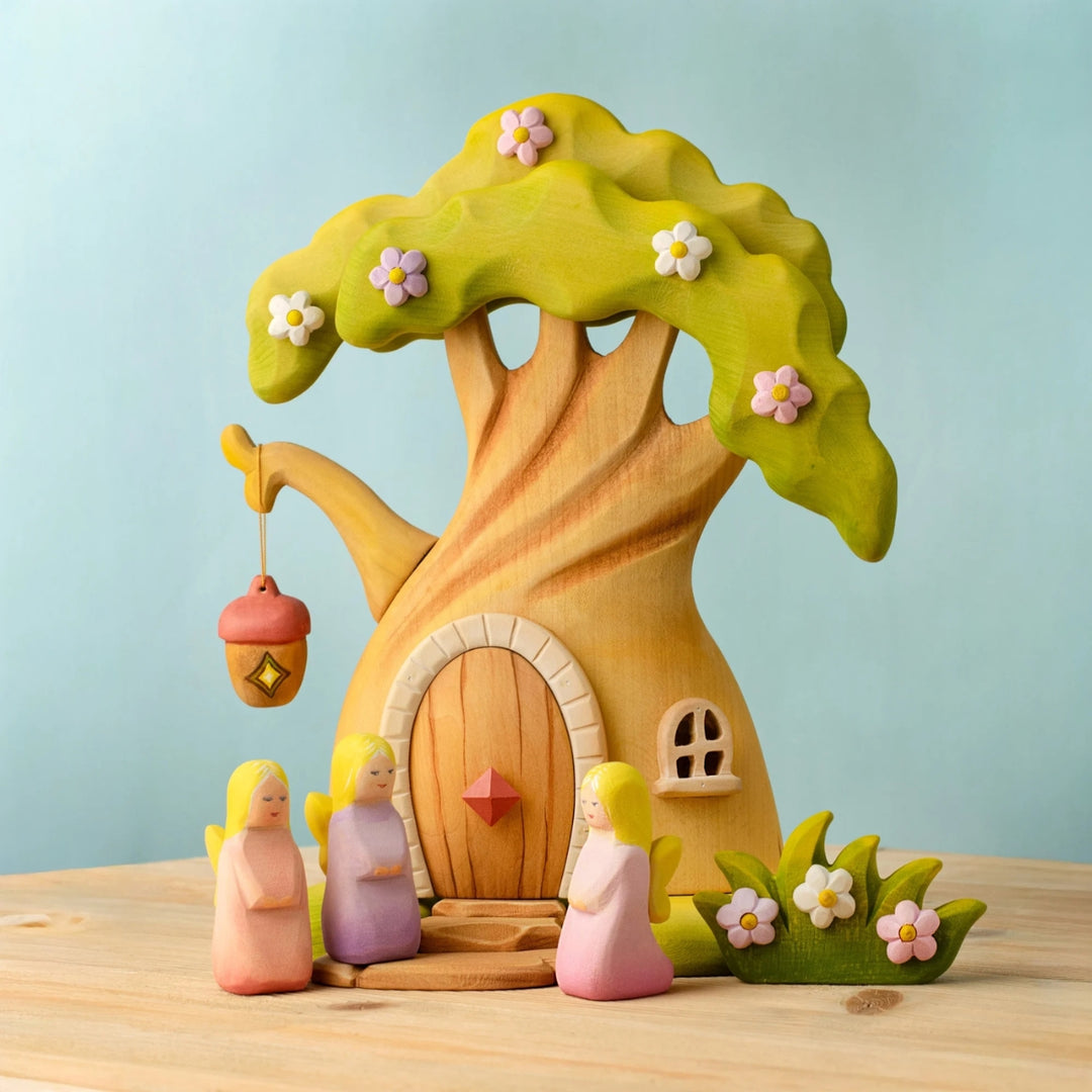 BumbuToys Wooden Enchanted Tree House Set for Small World Play - Online, Australia