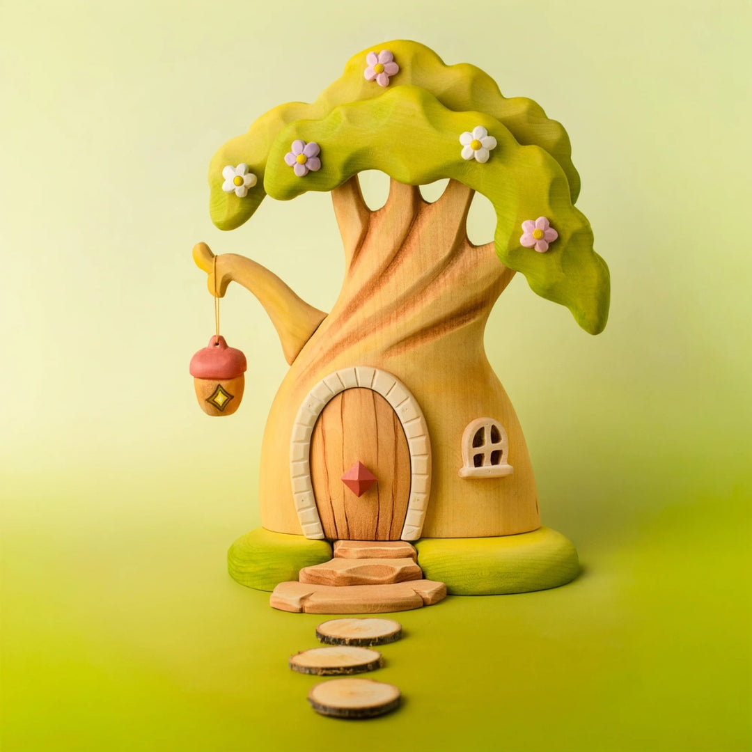 BumbuToys Wooden Enchanted Tree House Set for Small World Play - Online, Australia