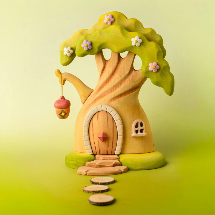 BumbuToys Wooden Enchanted Tree House Set for Small World Play - Online, Australia