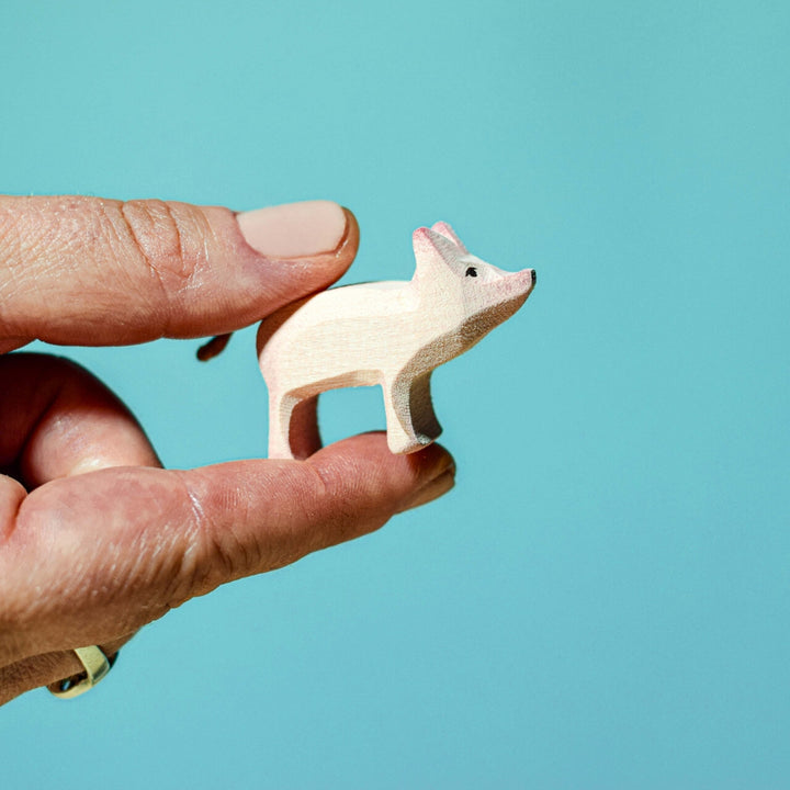 BumbuToys Handcrafted Wooden Farm Animal Piglet from Australia