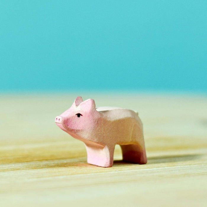 BumbuToys Handcrafted Wooden Farm Animal Piglet from Australia