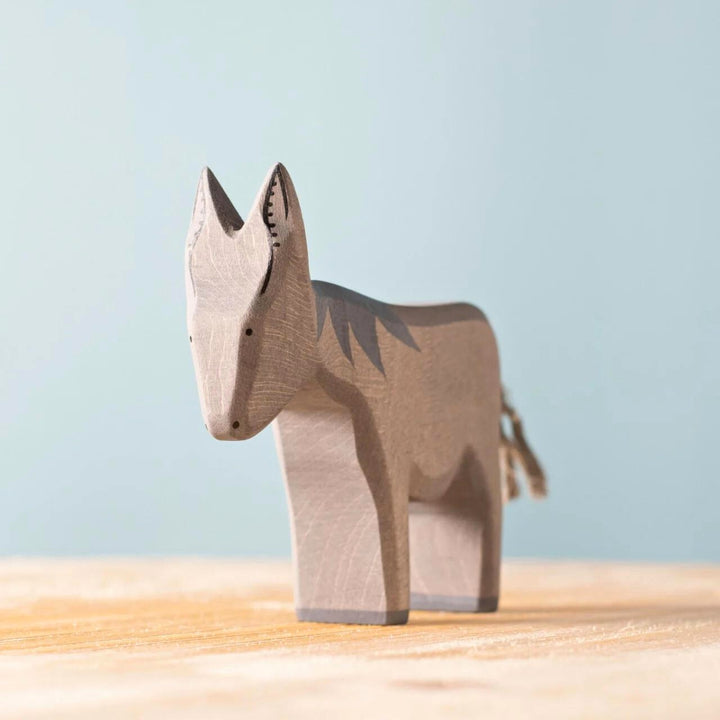 BumbuToys Handcrafted Wooden Farm Animals Donkey from Australia