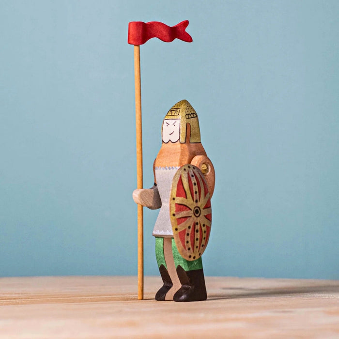 BumbuToys Wooden Medieval Figure - Dacian Knight and Steed - Set of 2 for Small World Play from Australia