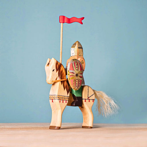 BumbuToys Wooden Medieval Figure - Dacian Knight and Steed - Set of 2 for Small World Play from Australia
