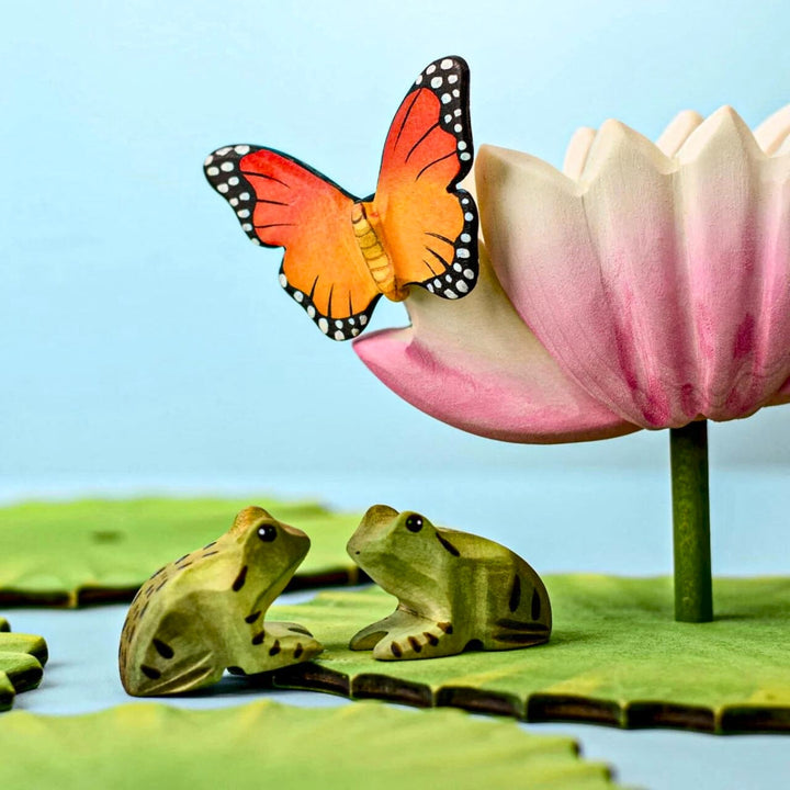 Handcrafted Wooden Figure Large Lotus Flower for Small World Play from Australia