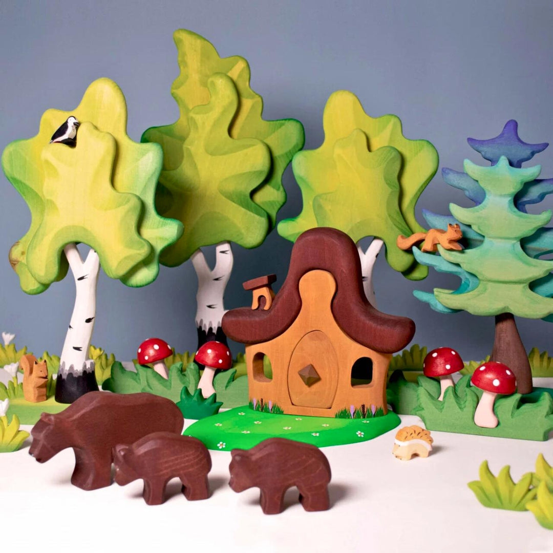 Wooden Figures - Mushroom & Grass - Set of 2