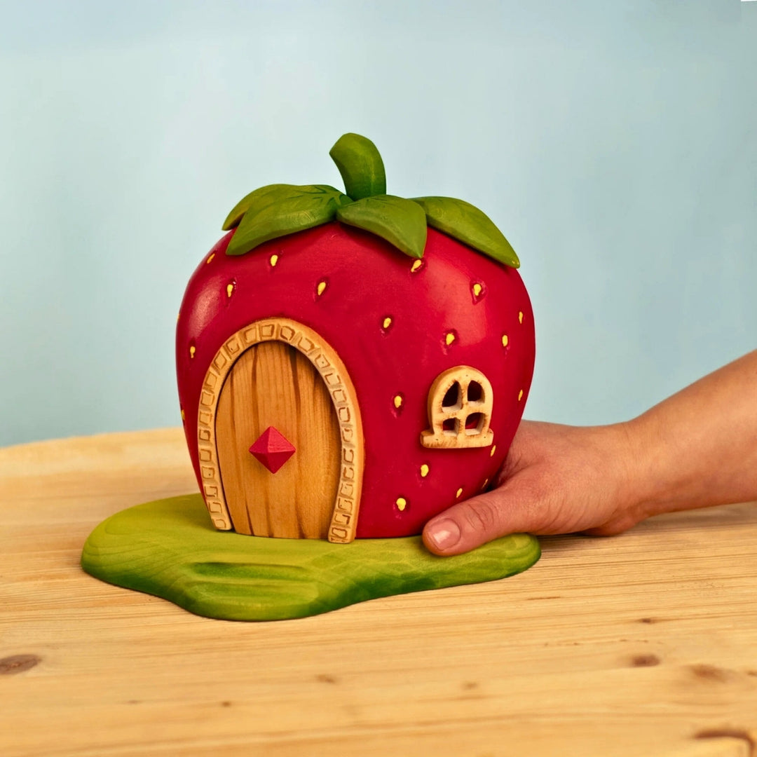 BumbuToys Wooden House - Strawberry for Small World Play - Online, Australia