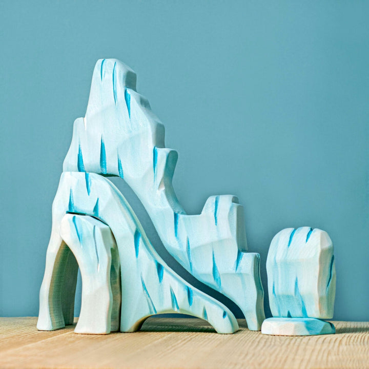 BumbuToys Handcrafted Wooden Landscape Icy Cliffs Set from Australia