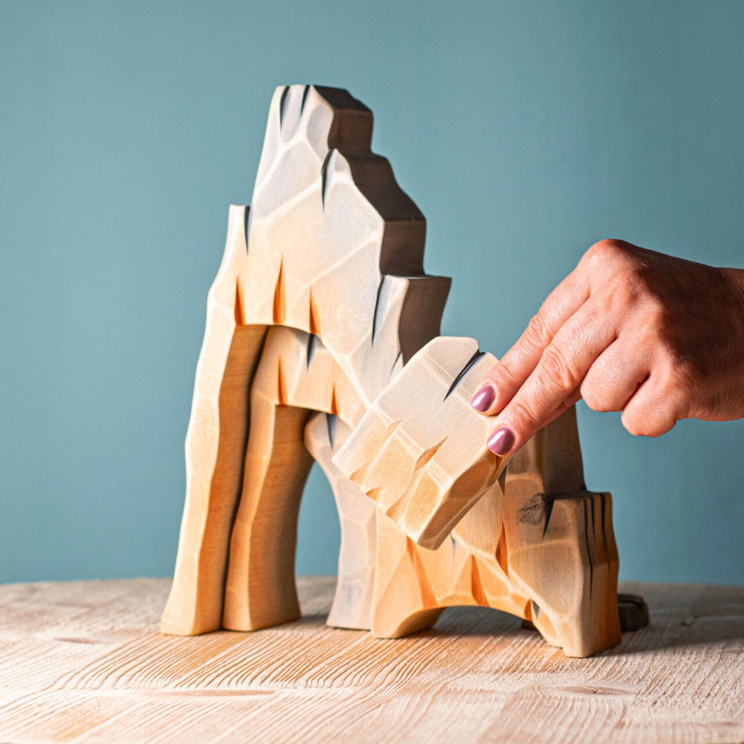 BumbuToys Handcrafted Wooden Landscape Mountain Cliff from Australia