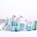 BumbuToys Handcrafted Wooden Landscape Icy Rocks Set of 5 from Australia in a small-world play setting