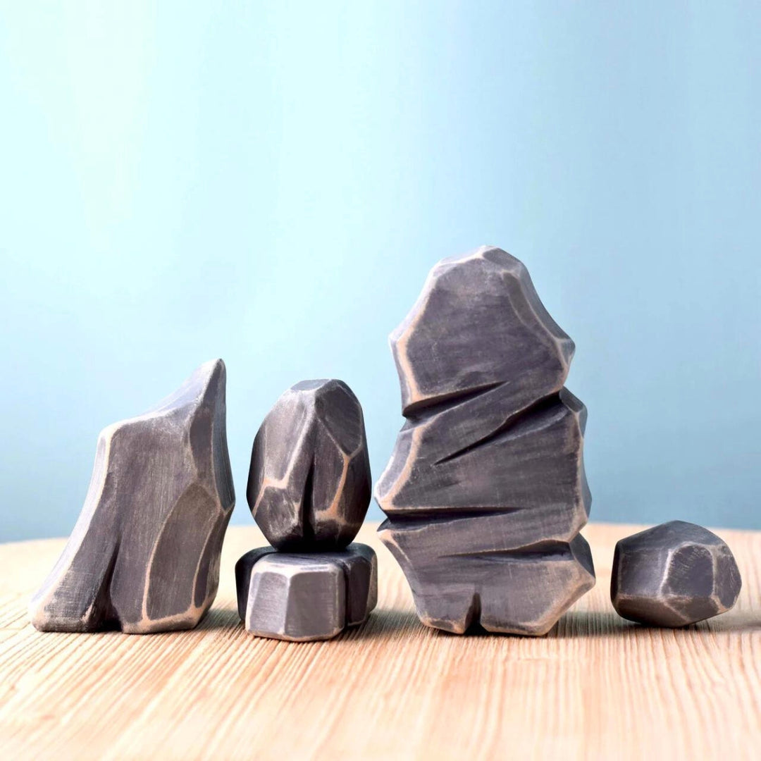 BumbuToys Handcrafted Wooden Landscape River Rocks from Australia