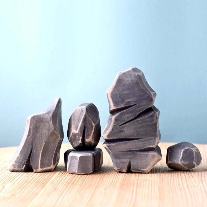 BumbuToys Handcrafted Wooden Landscape River Rocks from Australia