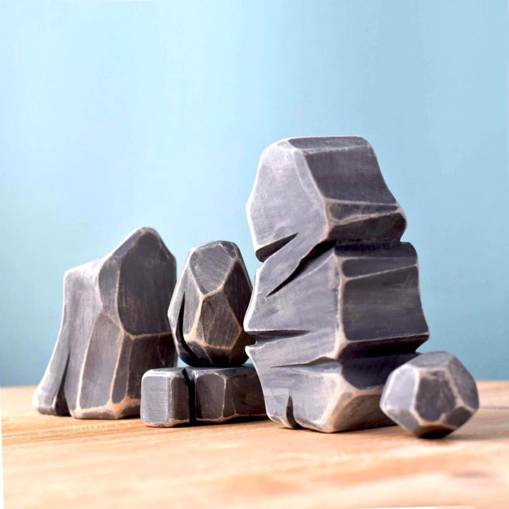 BumbuToys Handcrafted Wooden Landscape River Rocks from Australia