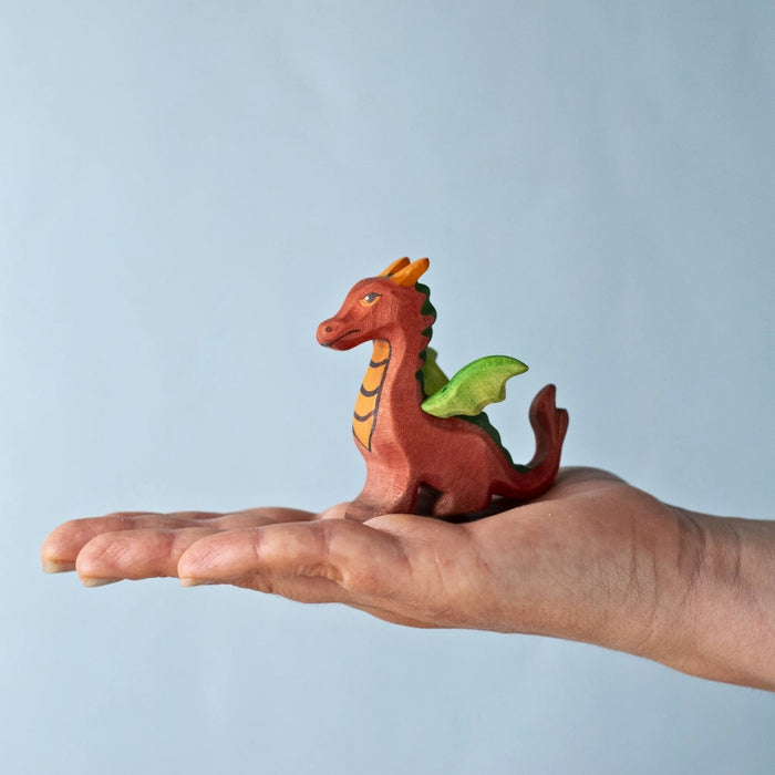 BumbuToys Wooden Mythical Creature - Dragon Baby for Small World Play from Australia
