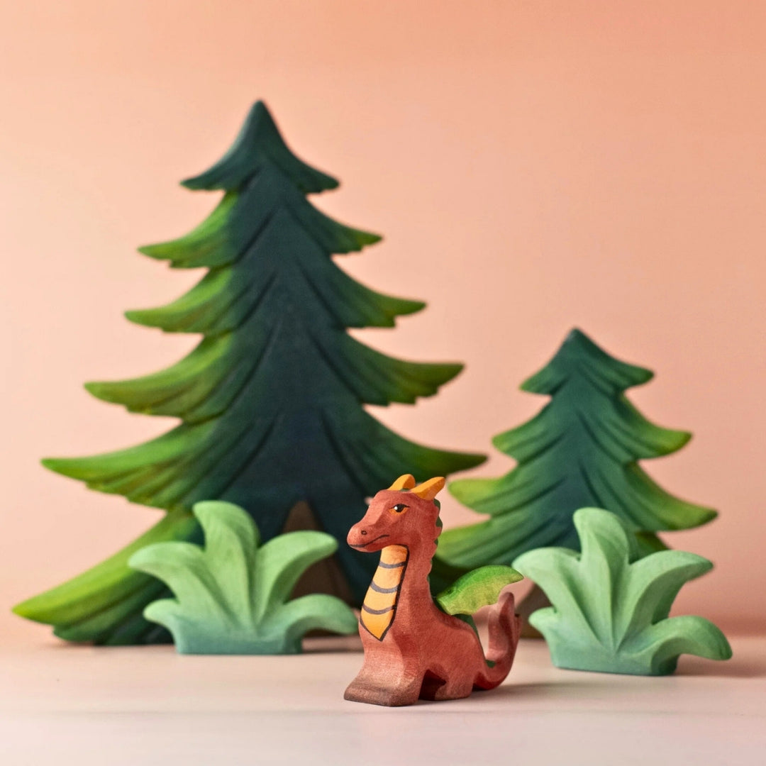 BumbuToys Wooden Mythical Creature - Dragon Baby for Small World Play from Australia