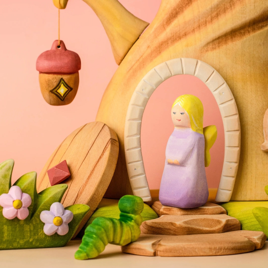 BumbuToys Wooden Mythical Creature - Fairy - Lavender for Small World Play - Online, Australia