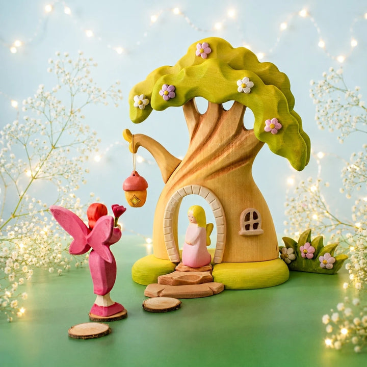 BumbuToys Wooden Mythical Creature - Fairy - Pink for Small World Play - Online, Australia