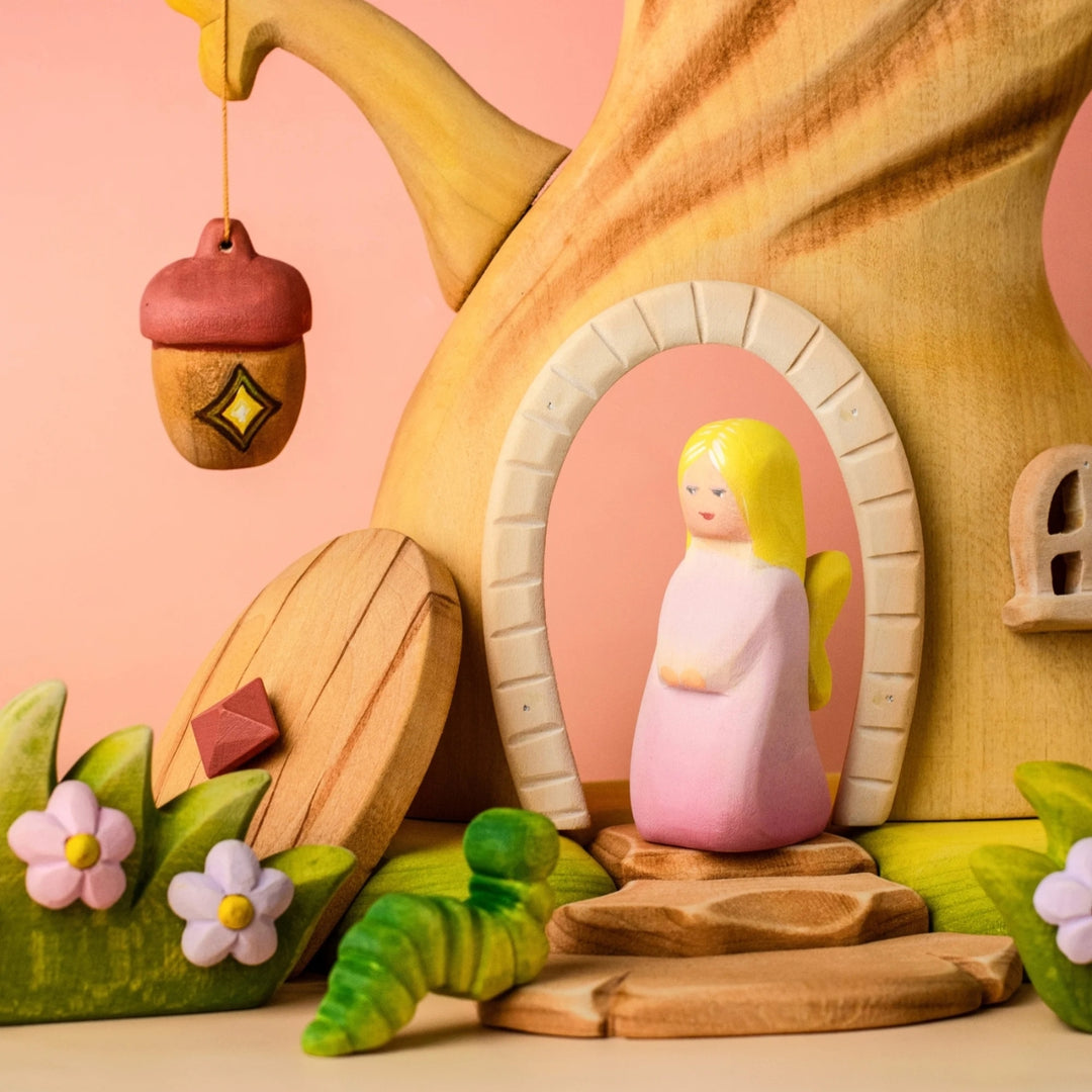 BumbuToys Wooden Mythical Creature - Fairy - Pink for Small World Play - Online, Australia