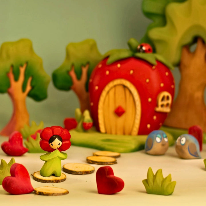 BumbuToys Wooden Mythical Creature - Flower Child - Poppy for Small World Play - Online, Australia